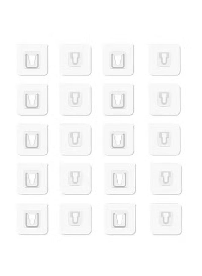 fantasize 20 قطعة خطافات لاصقة مزدوجة الجوانب قوية، مقاومة للماء والزيت، خطافات قابلة لإعادة الاستخدام، خطافات حائط للتعليق، شماعات حائط بدون مسامير، 2 في 1 ملصق بدون براغي للمطبخ والحمام والمكتب، مقاومة للماء ومقاومة للصدأ، بدون ثقب - Image 3